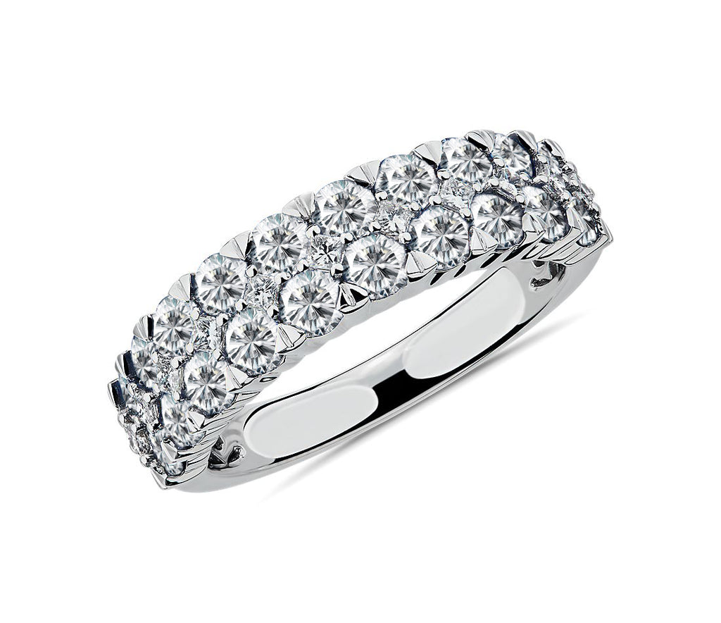 1 Carat Black White Diamond 5 Stone Anniversary Wedding Ring